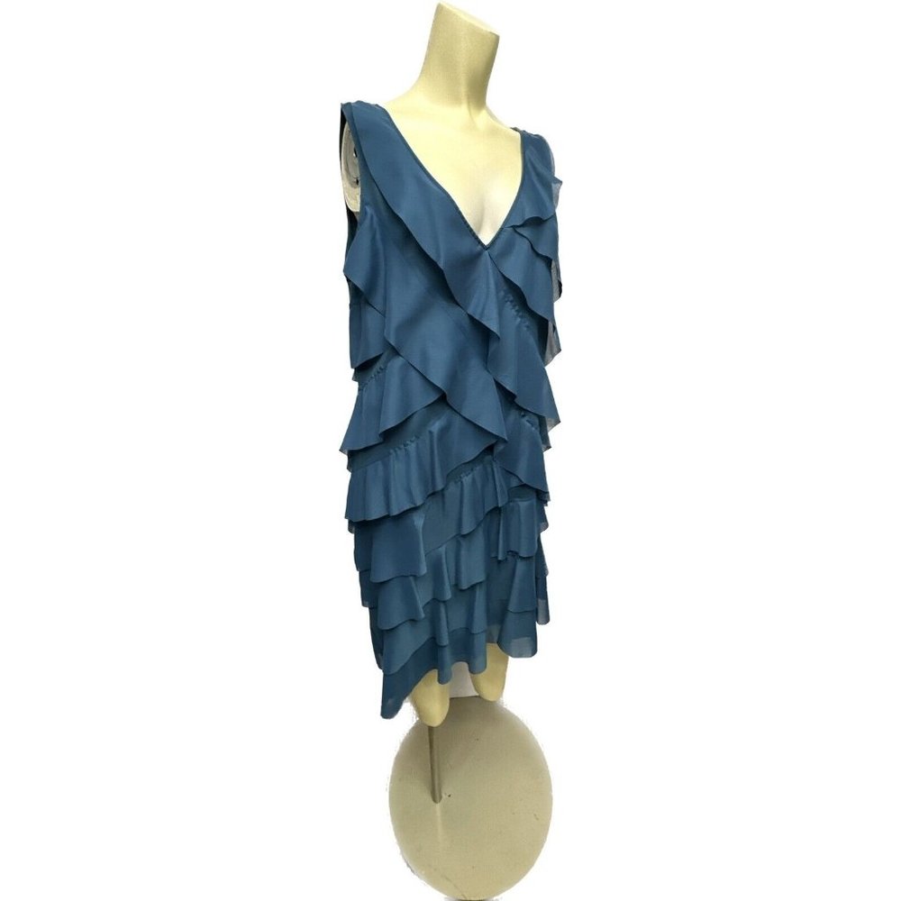 Ann‎ Taylor chiffon/stretch Teel tiered cocktail party dress Size 12 Prime Cond